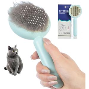 Cat Brush Dog brushes with Release Button for Shedding Grooming, suit for Long or Medium Haired Cats, Lightweight Skin Friendly Pet Brush Hair Removal Comb Brushes for Kitten