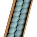 Creative Co-Op Twisted Taper Candles in Box, Blue, Set of 2