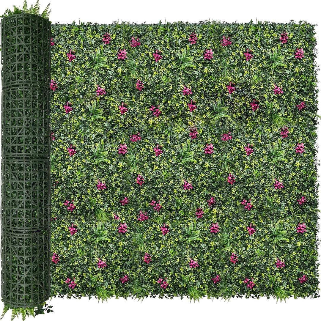 Greenery Grass Wall Boxwood Plant Roll: 72"x128"(64 SQFT with UV Resistant Green Leaves Faux for Interior Panel, Greenery Backdrop, Garden and Indoor Outdoor Wall&Fence Covering Privacy (3D Style 2)