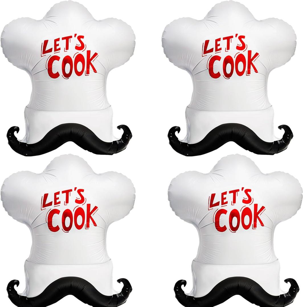 4pcs Little Chef Hat balloons/cookie chef cap balloons/baking party/cooking birthday party decoration/cooking class decoration/BBQ party decor
