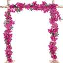 IPOPU 5.9 Ft Artificial Bougainvillea Flowers Garland 2PCS Fake Silk Bougainvillea Vines Long Plant Faux Bougainvillea Wreaths for Centerpieces Table Runner Wedding Arch Wall Decorations (Deep Pink)