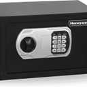 Honeywell Safes & Door Locks - Small Safe Box with Digital Lock for Home - Steel Security Locking Bolts & Keys Protect Personal Safe Box for Money Safe - Low Profile LED Display - 0.27 CU - 5101 (Black)