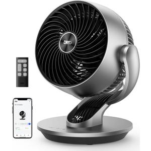 DREO Smart Fan for Bedroom,120 Vertical and 90 Oscillating Fan with Remote/Voice, 13 Inch Height Quiet Air Circulator for Whole Room, 70 ft, 4 Speeds, 5 Modes, 12H Timer, Desk Fans for Home, Office, Small