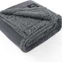 Luciphia Waterproof Bed Blanket Washable,Soft Sherpa Fleece Puppy Reversible Throw Blankets for Small Dog Cat,Furniture Cover Protector Couch Bed from Liquid Pee and Pet Fur, Light Grey, 40" x 28"