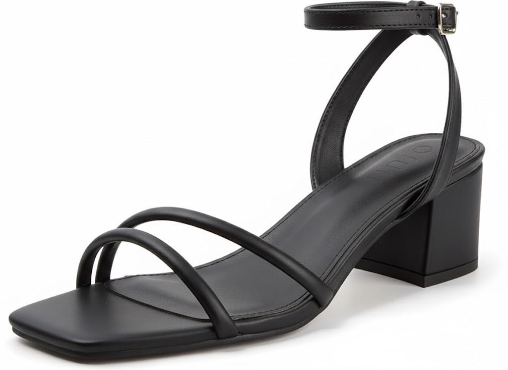 MUSSHOE Block Heeled Prom Heels Sandals for Women Chunky Square Open Toe Strappy High Heels Ankle Buckle Sandals Party Wedding Bridal Dress Shoes (10, Gold)