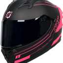 HAX Obsidian Pro Full Face Dual Visor Adult Motorcycle Helmet for Motorbike Street Bike with Pinlock Ready DOT Approved Matte Pink M