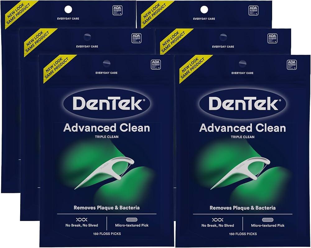5 x DenTek Triple Clean Fresh Mint Floss Picks, 20 Count, Pack Of 5