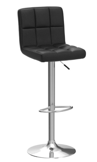 FDW Counter Height Swivel Bar Stools PU Leather Padded with Back, Height Adjustable Counter Stool Barstools Dining Chair, Black