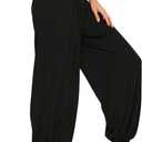 AvaCostume Women's Modal Yoga Pants Loose Harem Pants Soft Pilates Dance Joggers Lightweight Lounge Pajama Bottoms (Black, L)