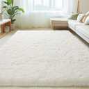 6x9 Rugs for Living Room, Large Fluffy Cream White Area Rugs for Bedroom, Soft Carpet Shag Kids Room Rug, Non-Slip Fuzzy Rugs Indoor (6ft x 9ft, Cream White)