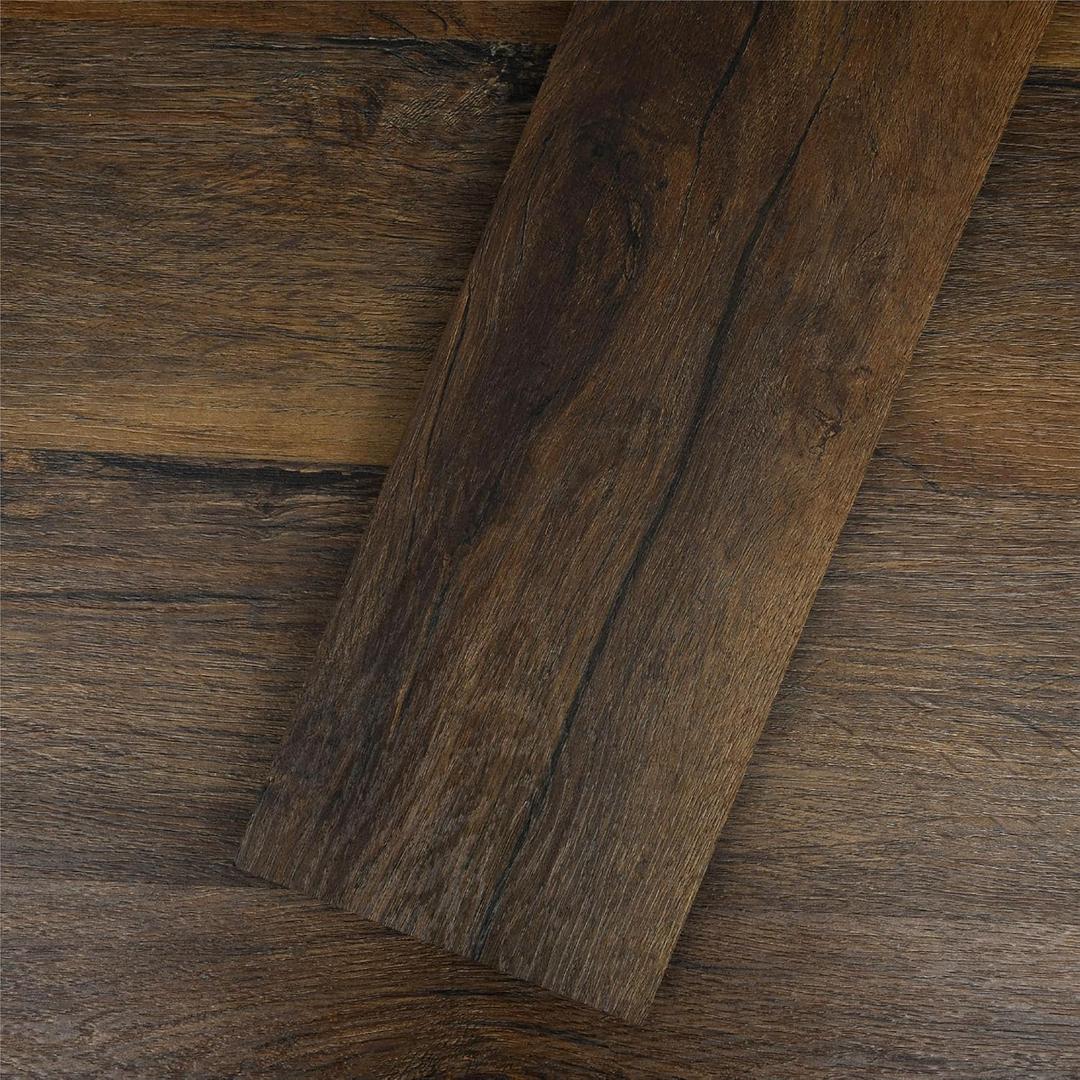 MULGREAT Peel and Stick Floor Tile, 54 Sq.Ft 36 Pieces 36"x6" Long Vinyl Flooring, 1.5mm Thick Waterproof Renter Friendly Self Adhesive Vinyl Plank Flooring for Bedroom RV Kitchen (Chestnut Oak)