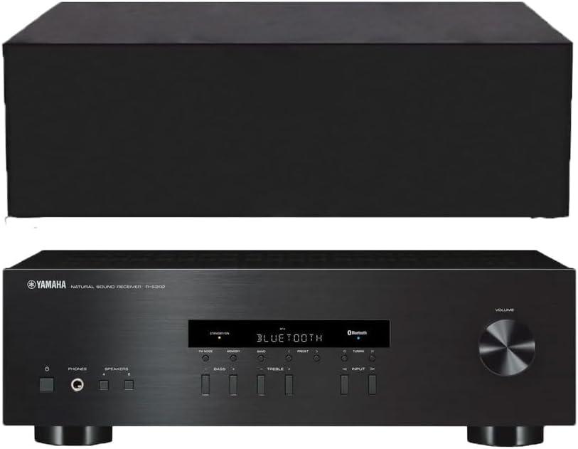 Stereo Receiver Dust Cover Compatible with Yamaha R-S202BL/R-N303BL/RX-V385/RX-V685 Stereo Receiver（Water Resistant Protector Sleeve- 18 x 14.6 x 5.7Inch,Black）