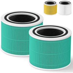 Core 300 Toxin Absorber Replacement Filter for LEVOIT Core 300, Core 300-P, Core 300S VortexAir Air Purifier, H13 Grade True HEPA Filter, Core 300-RF (Green, 2 pack)