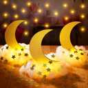 Wonderjune 9 Sets Twinkle Twinkle Little Star Table Centerpieces DIY Moon Stars Baby Shower Decorations Light Star Cloud Decor for Baby Shower Birthday Party DIY Crafts(Glitter Gold)