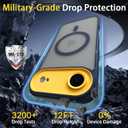 PinLiSheng 4 in 1 Magnetic for iPhone Air Case [with 1X Screen Protector, Braided Cable, Removable Lens Case] [Mil-Grade Drop Protection] Shockproof Slim Translucent Matte Protective Phone Case, Blue