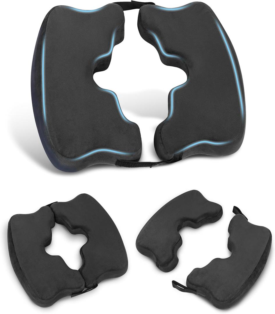 HOMCA Bed Sore Cushions for Butt, Memory Foam Bedsore Pressure Relief Cushion for Sleeping and Sitting, Hemorrhoid Cushion for Coccyx, Sciatica, Postpartum Recovery, and Surgery Rehabilitation(Black)