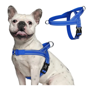 rabbitgoo Dog Harness No Pull, Quick Fit for Medium Sized Dog with Soft Padded Handle, Chest Adjustable Reflective Pet Vest, No Choke Escape Proof for Walking Training, Blue Small 