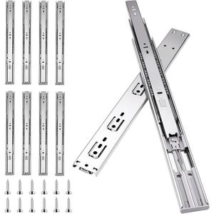 18 inch Drawer Slides 4 Pairs (8pcs) Soft Self Close Full Extension Ball Bearing Drawer Rails Side Mount Metal Dresser Runners for File Cabinet Trash Can Kitchen Wardrobe Glides 18" 100 LB Capacity