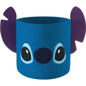 Idea Nuova Disney Stitch Figural Rope Storage Organizer Basket, 10" H x 10" W