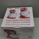 Ice Cream Maker Attachment for KitchenAid, Fits KitchenAid 4.5/5QT & 6QT Mixers, Frozen Ice Cream & Sorbet Gelato Maker, 2 Quart, White