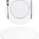 SHACOS 100 PCS Round Paper Placemats 13 inch Disposable Paper Place Mats for Dinner Wedding Birthday Party Festival Table Decoration Indoor Outdoor, White