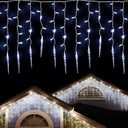 VIHOSE Christmas Icicle String Lights 8.5 ft 12 Tube Outdoor Connectable Waterproof Christmas Icicle LED Hanging Lights Plug in for Outside Eave Indoor Window Xmas Tree Yard Patio Holiday Wedding