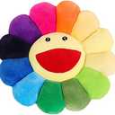 TEFU Flower Plush Pillow, Sunflower Pillow Soft & Comfortable Sunflower Cushion Colorful Sun Flower Plush Toy Home Bedroom Shop Restaurant Decor (Colorful,16.5in/42cm)