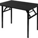 39.4 inches Computer Desk for Small Space Folding Table Small Writing Desk Compact Desk Foldable Desk No Install Needed, Black