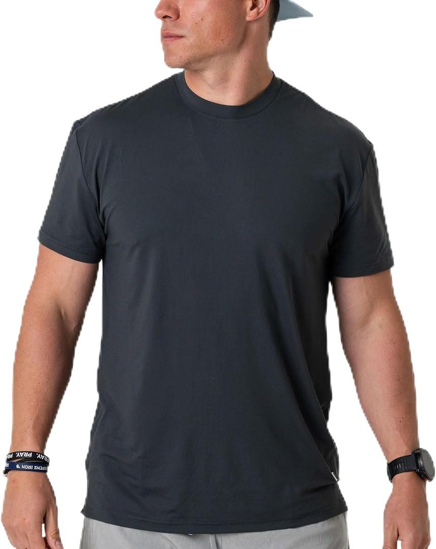 Burlebo Go to Tee Mens Lightweight Performance Shirt with UPF 50 Sun Protection Large