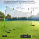 Lacrosse Backstop Net Soccer Basketball Backstop Net for Backyard Sport Netting Barrier Ball Stop Net Includes Portable Carry Bag 2 Sand Bags 4 Ground Stakes, 20 feet x 10 feet