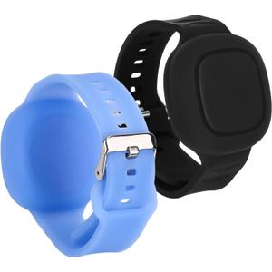 2pcs Silicone Bracelets for Tile Mate 2024, Waterproof Protective Case Holder Accessories for Kids Teen Elderly (Blue, Black)