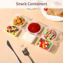 2 x RXRRXR 20PCS Double Compartment Condiment Container With Lids - Reusable Snack Pack Containers for Take-out Sauces