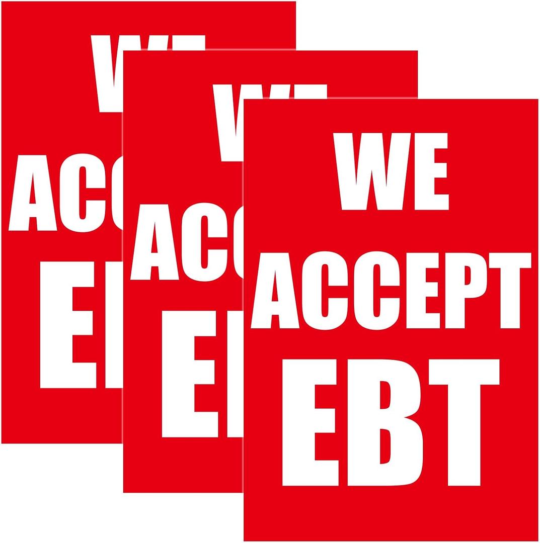 3 Pack We Accept EBT Poster, 24" x 36"