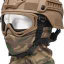 Airsoft Helmet, Black Tactical Helmet with Airsoft Accessories, Tactical Airsoft Gear (A/MICH-MCTAN)