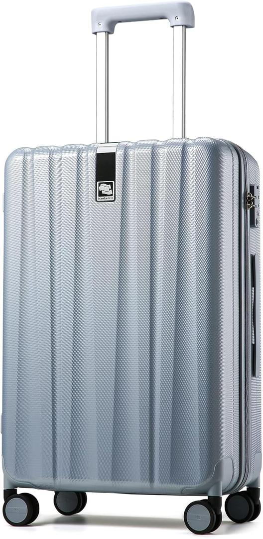 Hanke 24 Inch Luggage Suitcases With Spinner Wheels Lightweight PC Hard Shell Rolling Suitcase With Travel Lock,Checked-Medium 24-Inch(Gray)