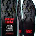 (New) Work Comfort Orthotic Insoles - Anti Fatigue Shoe Insert Men Women - Low Arch Support - Shock Absorption - Foot Pain Relief - Work Boot Insoles (Black Hexagons, S) (S(Men 6.5-7||Women 7.5-8))