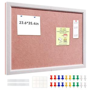 24"x36" Pink Felt Bulletin Board, Framed Pin Board