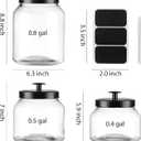 Hyperspace Clear Glass Kitchen Canister Set, Cookie Jar, Food Storage Container, Bathroom Jar with Metal Airtight Lid (Black)