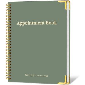 Appointment Planner 2025-2026 Hourly Organizer from 7am - 10 pm, Weekly & Monthly Hourly Schedule Planner from July 2025 - June 2026, 9" x 11"-Green