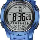 TICCI Men Women Unisex 8 Alarm Vibrating Watch Medication Aids Vibra Alert Pill Reminder Big Digits Waterproof