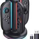 Mumba Charging Dock for Nintendo Switch 2 Joy Cons, Dual-Direction Magnetic Controller Charger Station with 9 RGB Lights & Overcharge Protection, Compatible with Nintendo Switch 2 Joy-Con Accessories (Black)