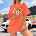 Women Graphic Shirts Magical T Shirt Vacation Holiday Short Sleeve Top Graphic (Orange, XL)