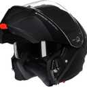 CYRIL Modular Motorcycle Helmet DOT, Flip Up Full Face Men Women, Glasses Compatible Dual Visor, Quick Release Shield, Bonus Smoke Visor & Bag for Street Bike ATV UTV Scooter Cruiser (Black, M)