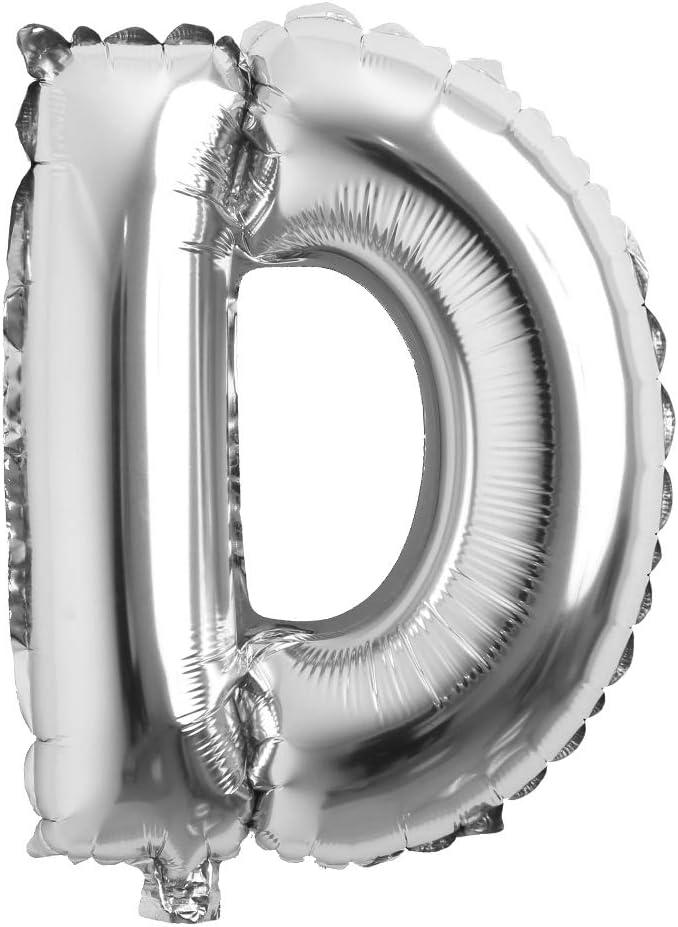 32 inch Letter Balloons Silver Alphabet Number Balloons Foil Mylar Party Wedding Bachelorette Birthday Bridal Shower Graduation Anniversary Celebration Decoration (32 inch D Silver)