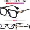 AIEYEZO Fashion Square Blue Light Glasses for Men Women Retro Thick Frame Blue Light Blocking Computer Glasses