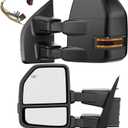 Power Heated Tow Mirrors Compatible with 20152020 Ford F-150, Trailer Towing Side Mirrors w/Turn Signal, Spot Auxiliary Light, Puddle Light, 22 to 8 Pin Adapter Included, Can fit Different Interfaces