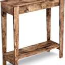 Safdie & Co Rustic Farmhouse Entry Table, Brown Solid Wood Console Table, Use As Doorway Table, Hallway Desk, or Accent Furniture for Decorating Foyer, 31 X 11.5 X 34 Inches
