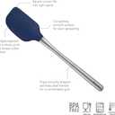 Tovolo Flex-Core Silicone Spatula Metal Handle for Scraping Bowls Mixing and Baking, Dishwasher Safe Heat Resistant Stainless Steel Silicone Spatula for Cast Iron and Nonstick Cookware, Deep Indigo