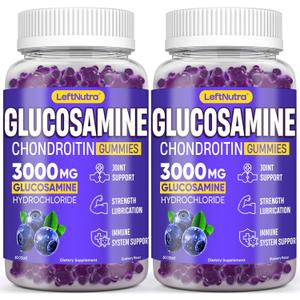 3000MG Glucosamine Chondroitin MSM Gummies - 2 Pack Advanced Joint Support Supplement, Calm Gummies Magnesium, Antioxidant Immune Support, Bone and Joint Flexibility, Strength and Mobility