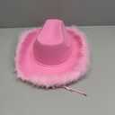 Girls' Western Cowboy hat: Stylish Pink, Crown Embellished, Feathered Edge, Unique Holiday Look with Everything, Pink Raw Edge